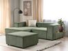 Canapé d'angle à droite 2 places modulable avec ottoman en velours côtelé vert APRICA_904163