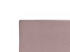 Cama con somier de terciopelo rosa/madera oscura 160 x 200 cm FITOU_900411