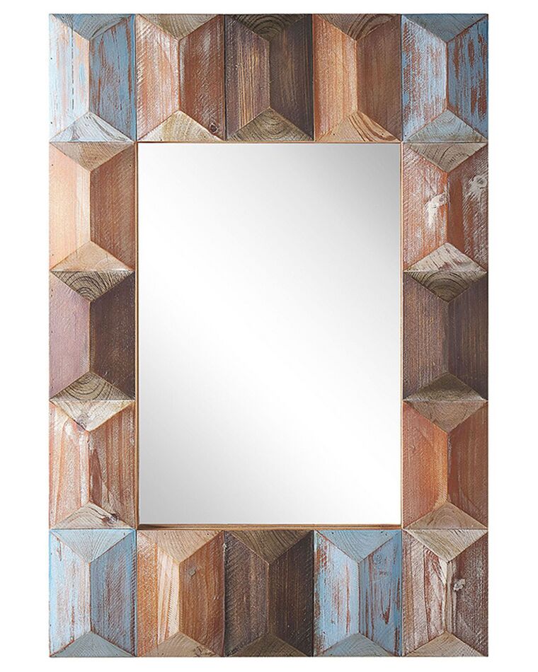 Wooden Wall Mirror  63 x 90 cm Multicolour HIZOTE_797019
