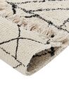 Teppich Baumwolle beige / schwarz geometrisches Muster 160 x 230 cm Kurzflor ZEYNE_840043