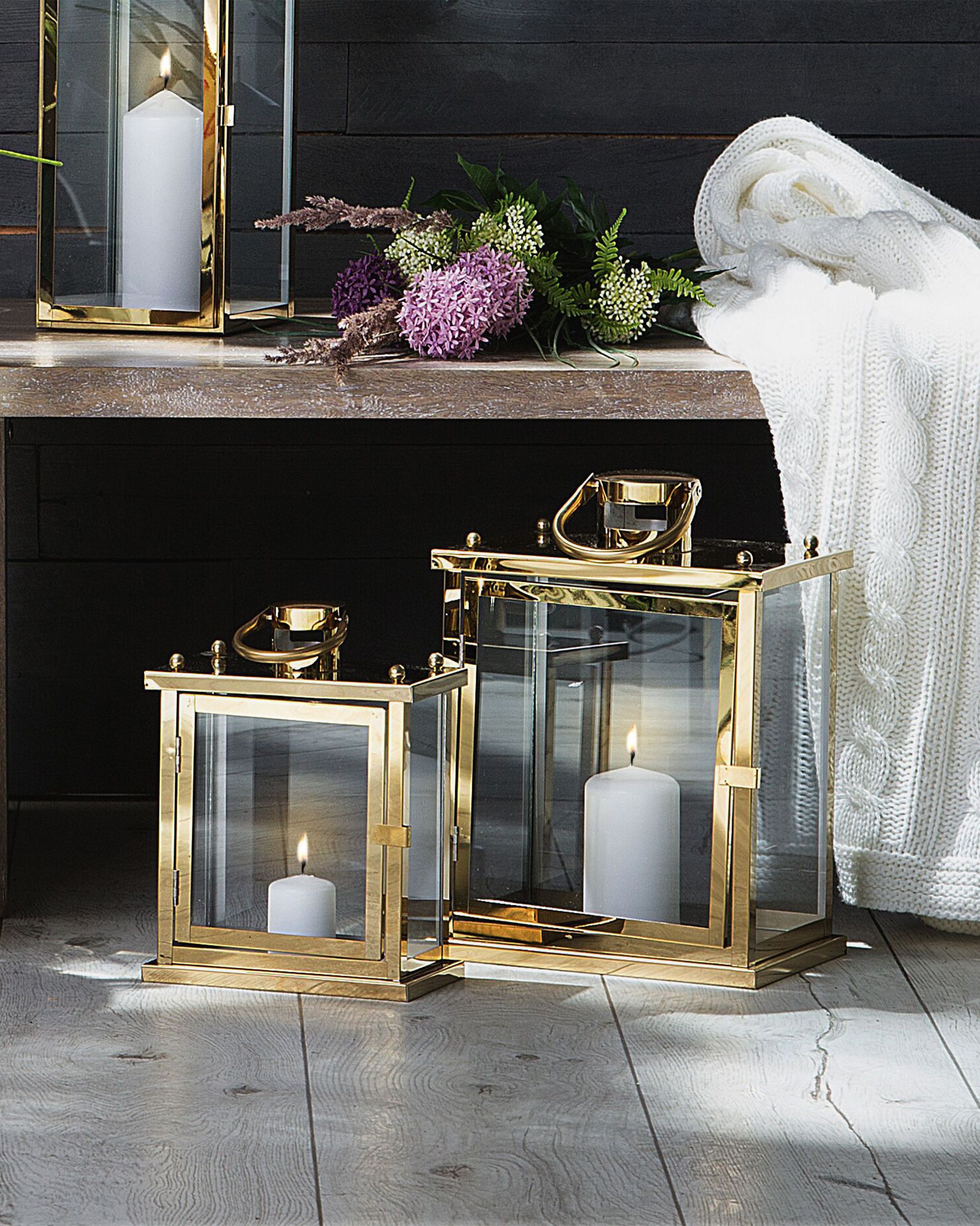 Lyhty ruostumaton teräs messinki 39 cm TENERIFE