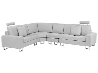 Canapé angle à droite 6 places en tissu gris clair STOCKHOLM