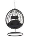 PE Rattan Hanging Chair with Stand Black TOLLO_763784