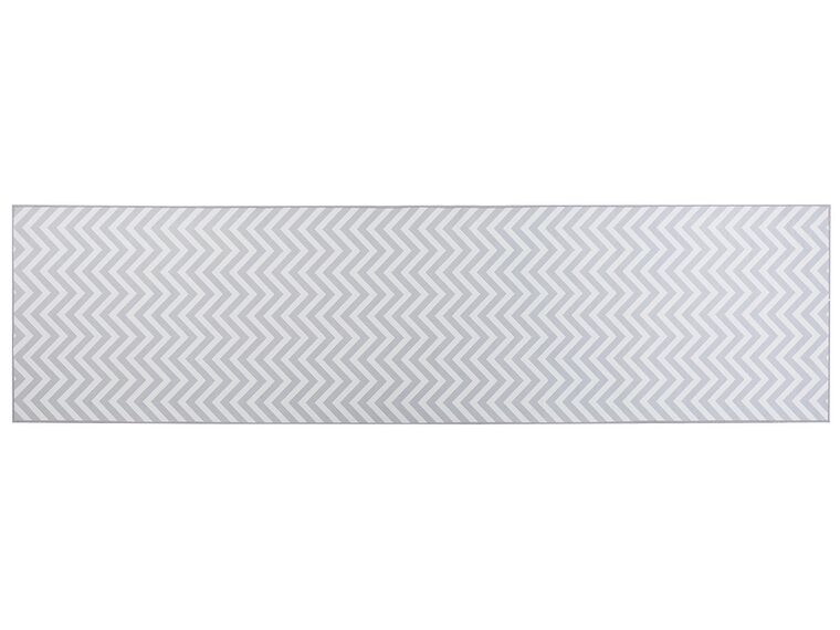 Tapete de poliéster branco e cinzento 80 x 300 cm SAIKHEDA_831441