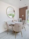 Mesa de jantar redonda efeito mármore branco e dourado ⌀ 90 cm BOCA_828326