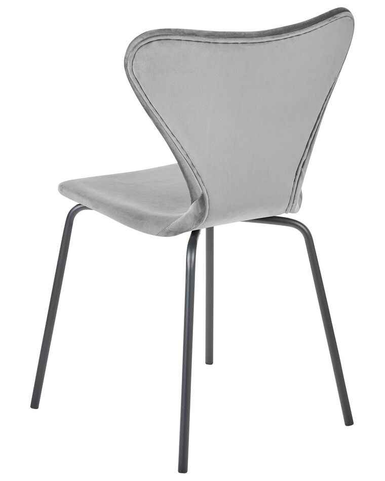 Set of 2 Velvet Dining Chairs Light Grey and Black BOONVILLE Beliani