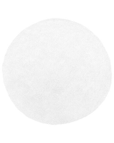 Shaggy Round Area Rug ⌀ 140 cm White DEMRE