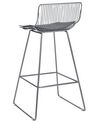Zestaw 2 krzeseł barowych metalowy srebrny FREDONIA_868379