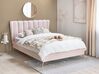 Bed fluweel roze 140 x 200 cm MIRIBEL_870515
