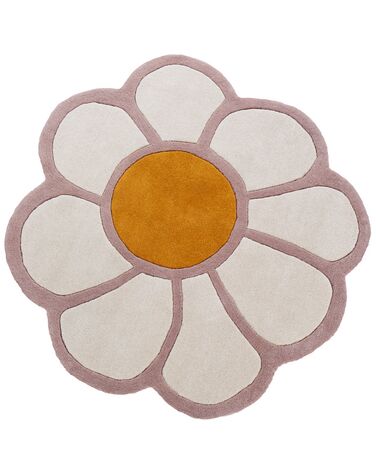 Vlnený detský koberec v tvare kvetu ⌀ 120 cm viacfarebný THUMBELINA