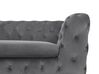 3 Seater Velvet Fabric Sofa Grey SOTRA_727264