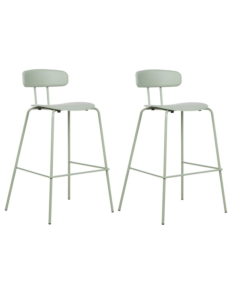Set of 2 Bar Chairs Light Green SIBLEY_902793