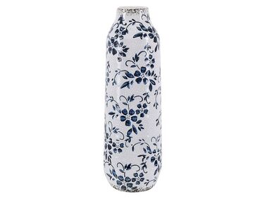 Vase à fleurs blanc et bleu marine 30 cm MULAI