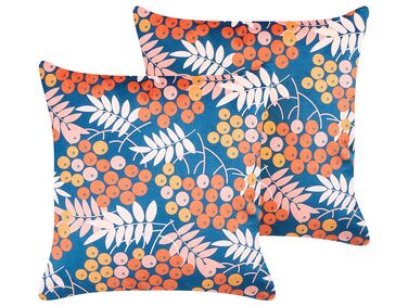 Set of 2 Velvet Cushions 45 x 45 cm Multicolour SUMAC