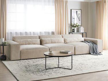3-seters modulær sofa fløyel Beige HELLNAR