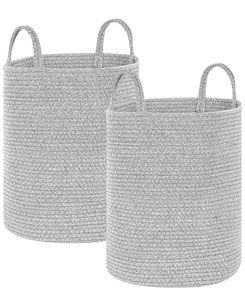 Puuvillakori harmaa ⌀ 34 cm 2 kpl SARYK