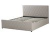Faux Leather EU King Size Ottoman Bed Taupe ROCHEFORT_786479