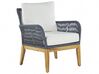 4 Seater Acacia Wood Garden Sofa Set White and Blue MERANO II_818386
