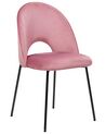 Sada 2 sametových jídelních židlí růžové COVELO_859929