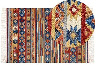 Kelimtæppe farverigt uld 200 x 300 cm NORAKERT