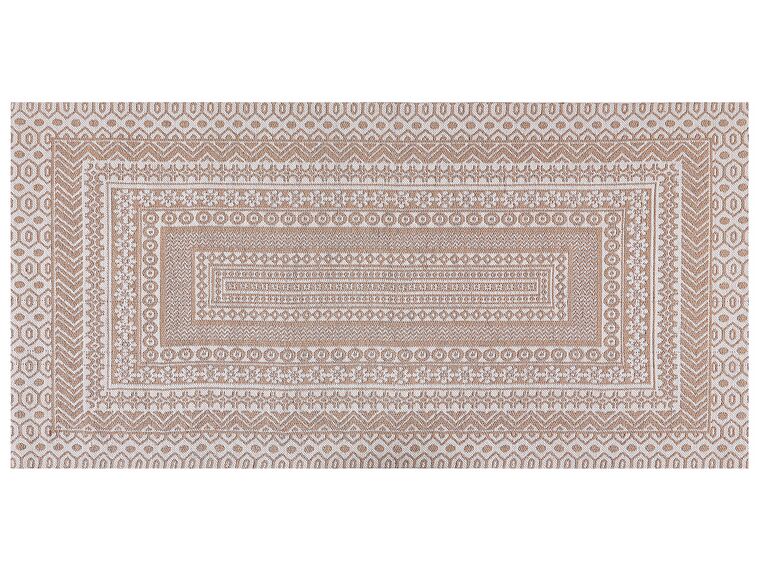 Tæppe 80 x 150 cm beige og hvid jute BAGLAR_853462