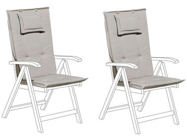 Kussen voor stoel  set van 2 taupe TOSCANA/JAVA