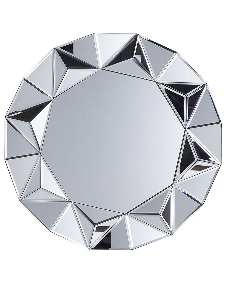 Wandspiegel silber Diamantform ø70 cm HABAY_707038