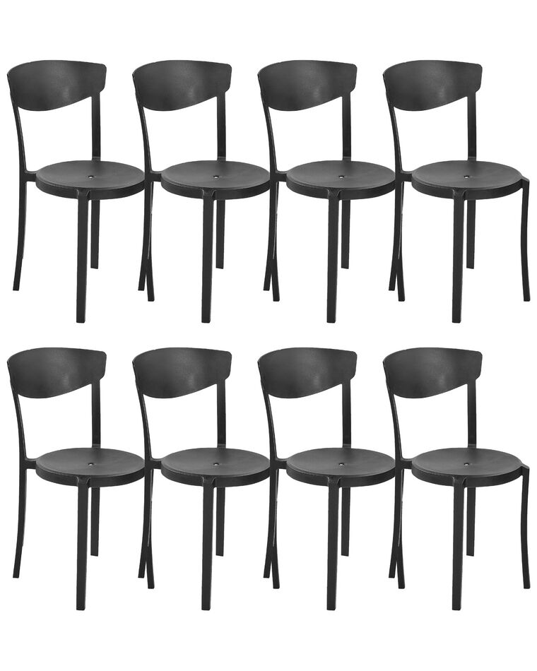 Lot de 8 chaises de salle à manger noires VIESTE_853028