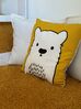 Cuscino per bambini con stampa di orso 45 x 45 cm giallo WARANASI_861746