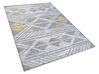 Teppich grau-gelb 160 x 230 cm geometrisches Muster Kurzflor KARGI_755540