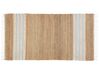 Teppich Jute beige / hellblau 80 x 150 cm Streifenmuster Kurzflor zweiseitig MIRZA_850084