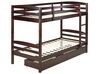 Wooden EU Single Size Bunk Bed with Storage Dark REGAT_877131