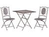 Ensemble de terrasse bistrot table avec deux chaises en acier noir BORMIO_806701