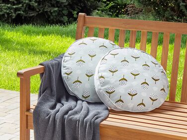 Set of 2 Outdoor Cushions Geometric Pattern ⌀ 40 cm Light Green CUNEO