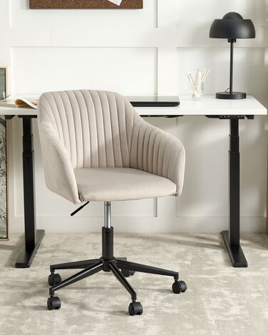 Velvet Desk Chair Taupe VENICE