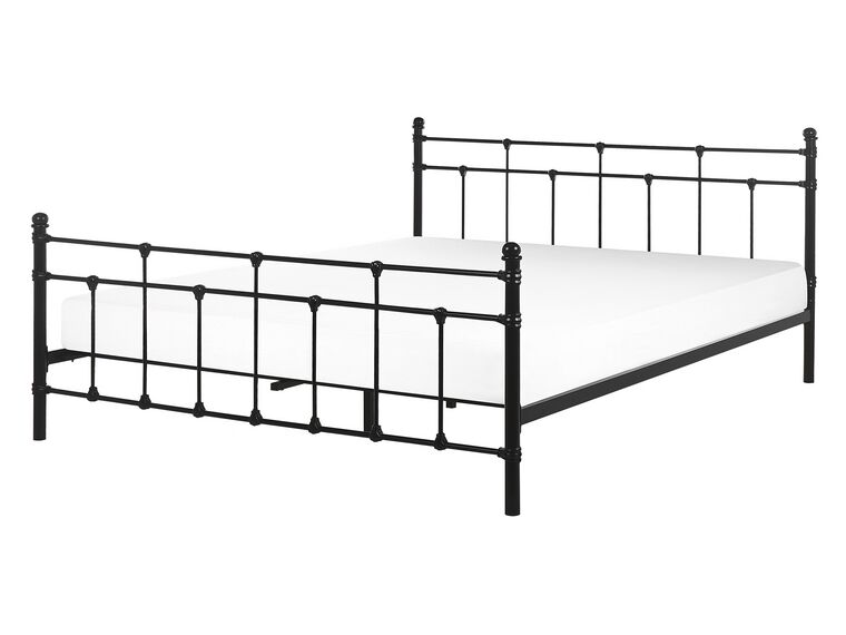 Metal EU Double Size Bed Black LYNX_806496