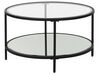Sklenený konferenčný stolík so zrkadlovou policou čierny BIRNEY_829604