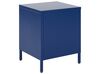 Table de chevet avec 2 tiroirs en métal bleu marine KYLEA_826248