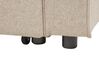 Left Hand Fabric Corner Sofa Bed with Storage Beige NESNA_912759