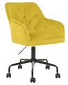 Krzesło biurowe regulowane welurowe żółte ANTARES_867688