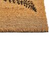 Fußmatte Blättermotiv Kokosfaser naturfarben / schwarz 40 x 60 cm GUIWAN_905600