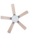 Ceiling Fan with Light Grey and Light Wood HOBBLE_862438