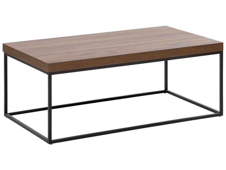 Tavolino da caffè metallo e legno nero 100 x 60 cm DELANO_756687
