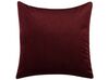 Set of 2 Velvet Cushions Leaf Pattern 45 x 45 cm Burgundy CALLA_769113