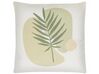 Set of 2 Cushions Leaf Pattern 45 x 45 cm Green and Beige MICROSORUM_810684