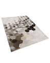 Teppich Kuhfell grau / weiss 160 x 230 cm geometrisches Muster Kurzflor SASON_764768