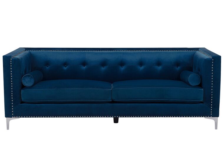 3-Sitzer Sofa Samtstoff marineblau AVALDSENES_751780