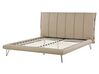 Faux Leather EU King Size Bed Beige BETIN_788891