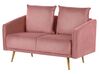 2-Sitzer Sofa Samtstoff rosa mit goldenen Beinen MAURA_789381