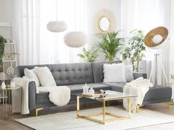 4-istuttava kulmasohva sametti vasenk. harmaa ABERDEEN